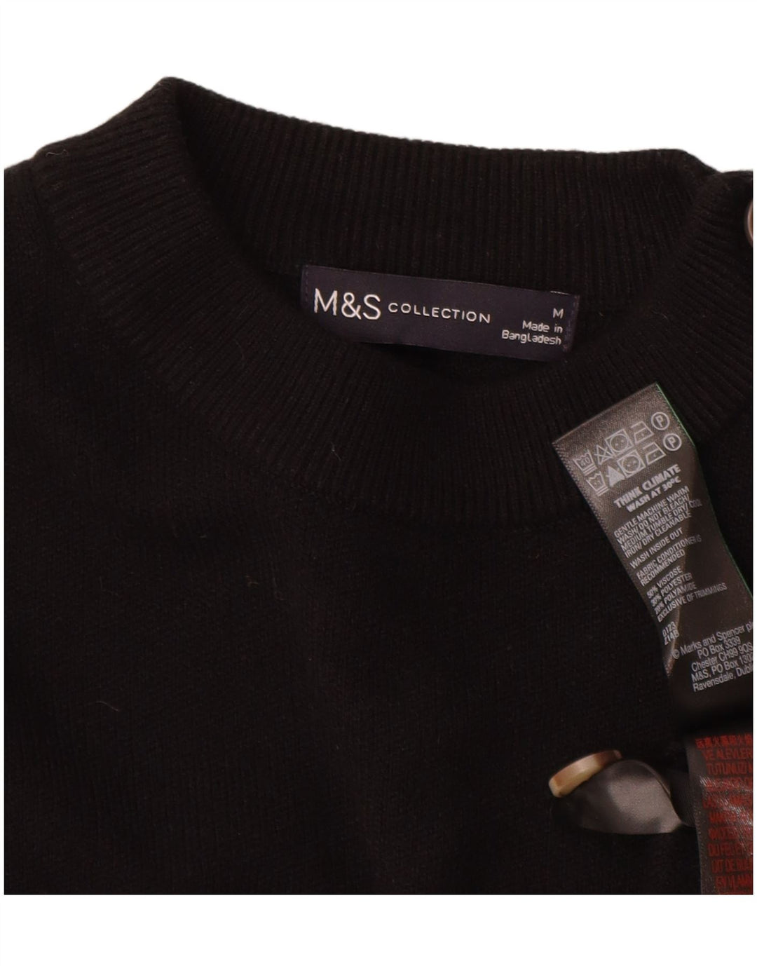 Marks & Spencer Pull à col rond pour femme UK 14 Viscose noir moyen