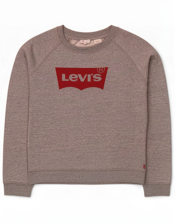 Levi's Sweat-shirt graphique pour femme UK 10 Small Gris moucheté