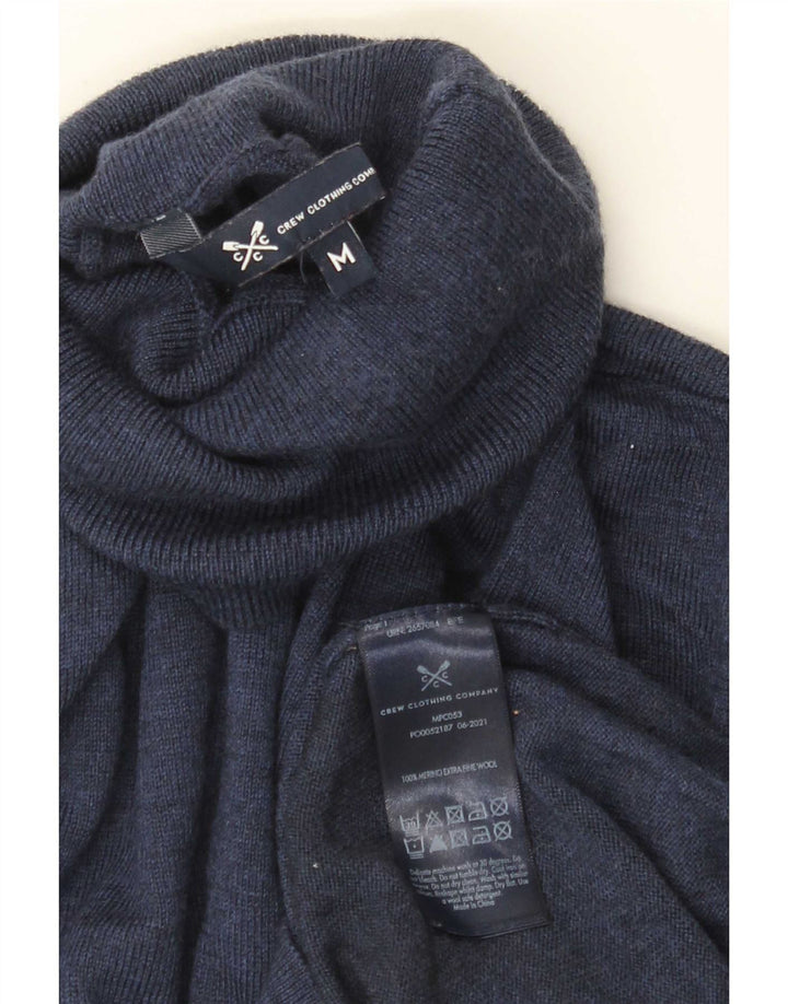 Crew Clothing Pull col roulé pour homme en laine mérinos bleu marine moyen