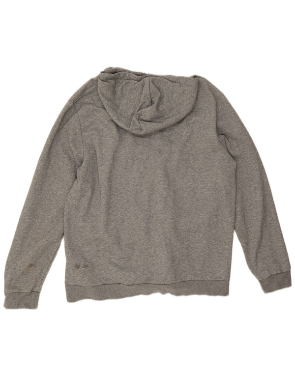 Puma Sweat à capuche zippé pour homme XL en coton color block Gris