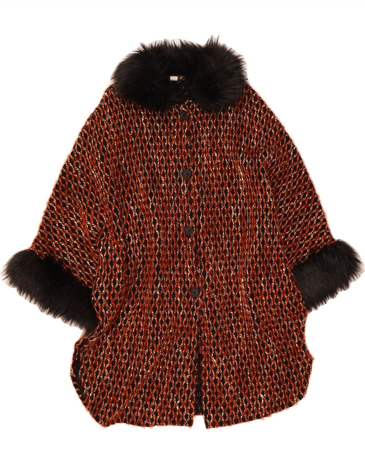 GALA Womens Poncho Coat UK 12 Medium Multicoloured Striped Acrylic Vintage Gala and Second-Hand Gala from Messina Hembry 