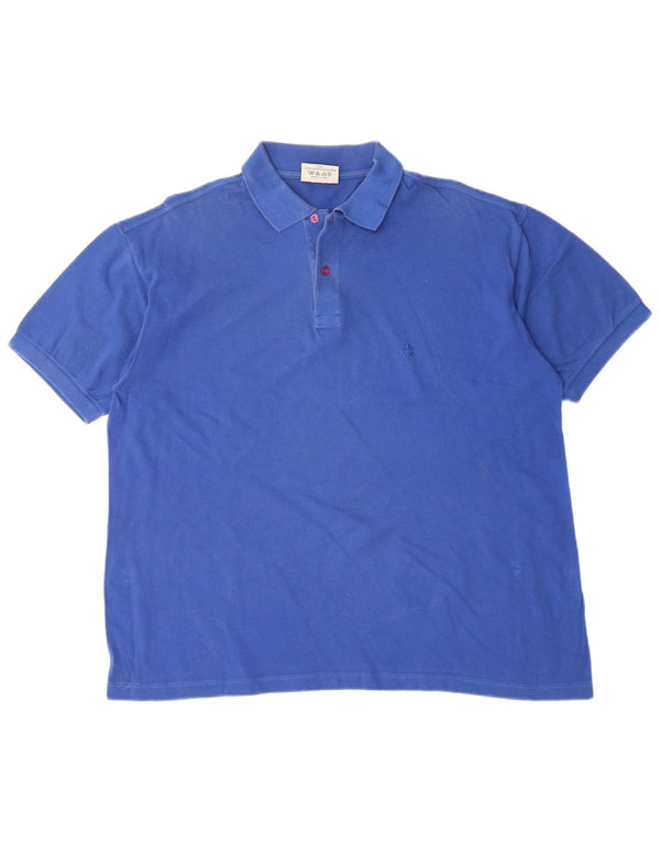RIFLE Mens Polo Shirt XL Blue Cotton