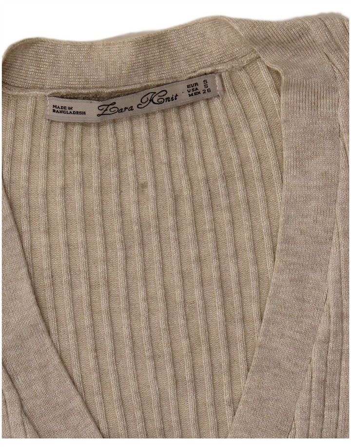 Zara Cardigan Femme Pull UK 8 Petit Beige