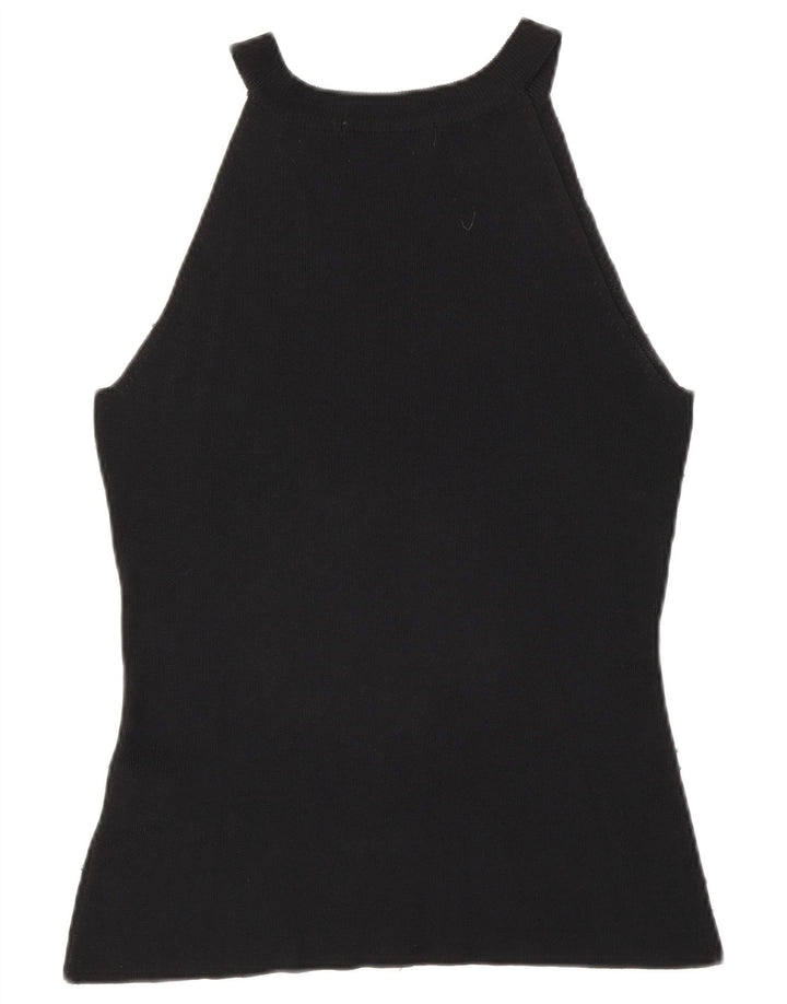Zara Chemisier sans manches pour femme UK 14 Grande rayonne noire