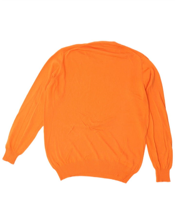 Henry Cottons Pull Col Rond Homme Orange Moyen Coton