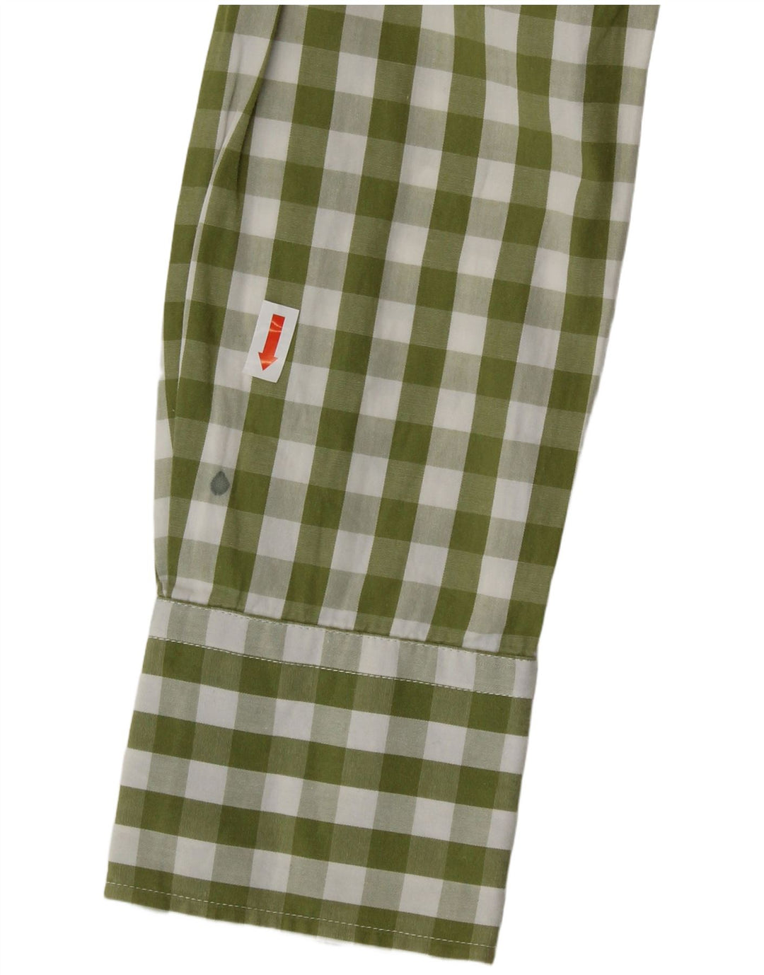 BENETTON Chemise Femme UK 12 Coton Vichy Vert Moyen