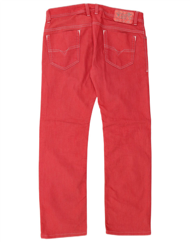Diesel Jean Droit Safado W32 L29 Homme Rouge Coton