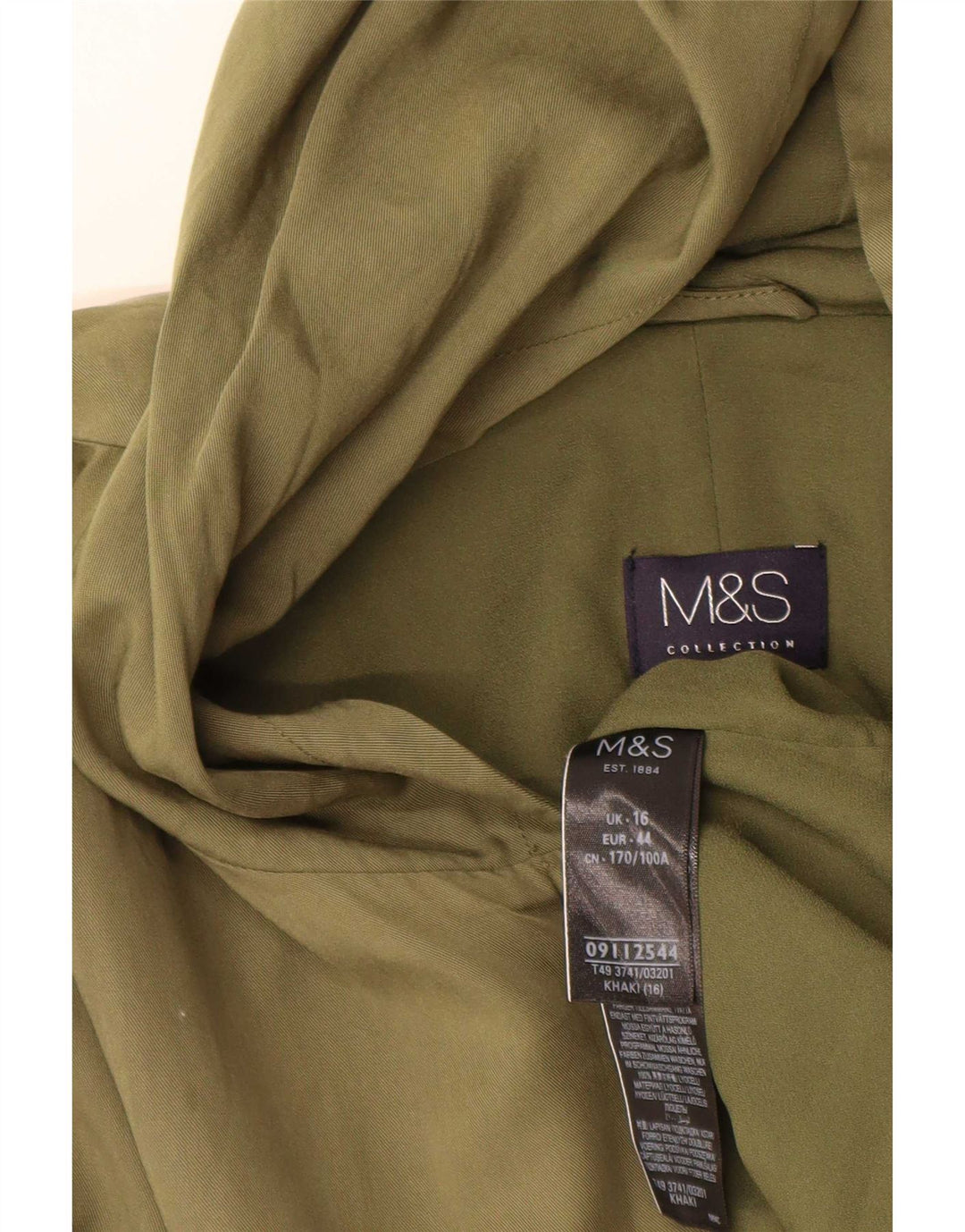 Marks & Spencer Veste Parka à capuche pour femme UK 16 Large Kaki Polyester