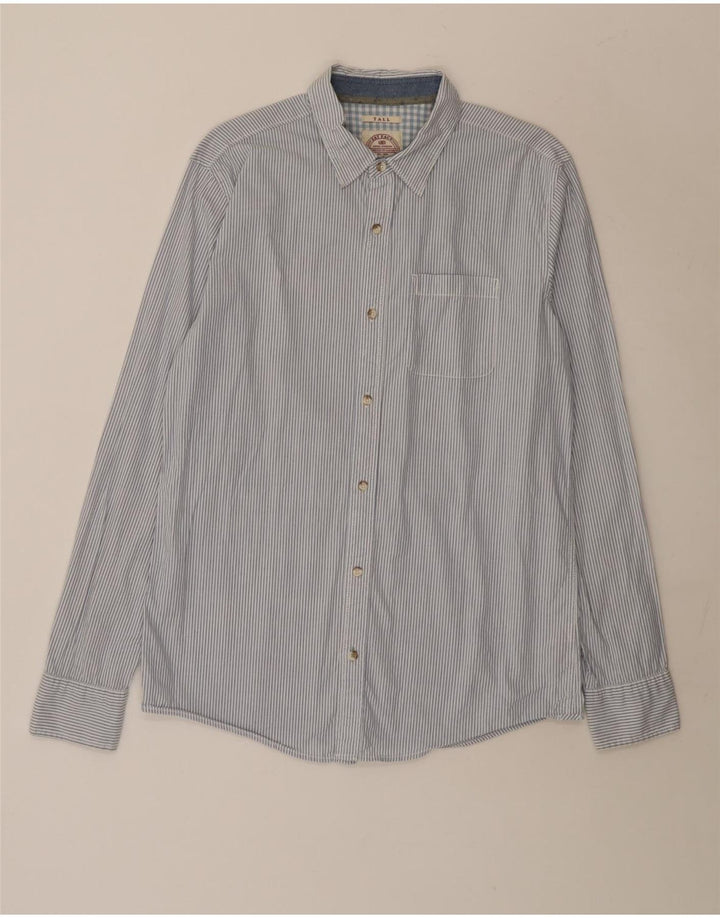 Fat Face Chemise Regular Fit Homme Bleu Moyen en Coton Rayé