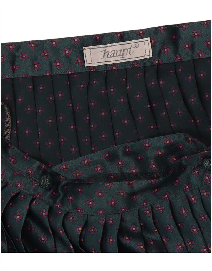 Haupt Womens Knife Jupe Plissée W28 Vert Moyen Floral