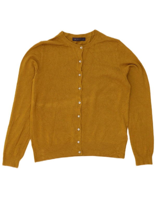 Marks & Spencer Pull Cardigan Femme UK 12 Viscose Jaune Moyen