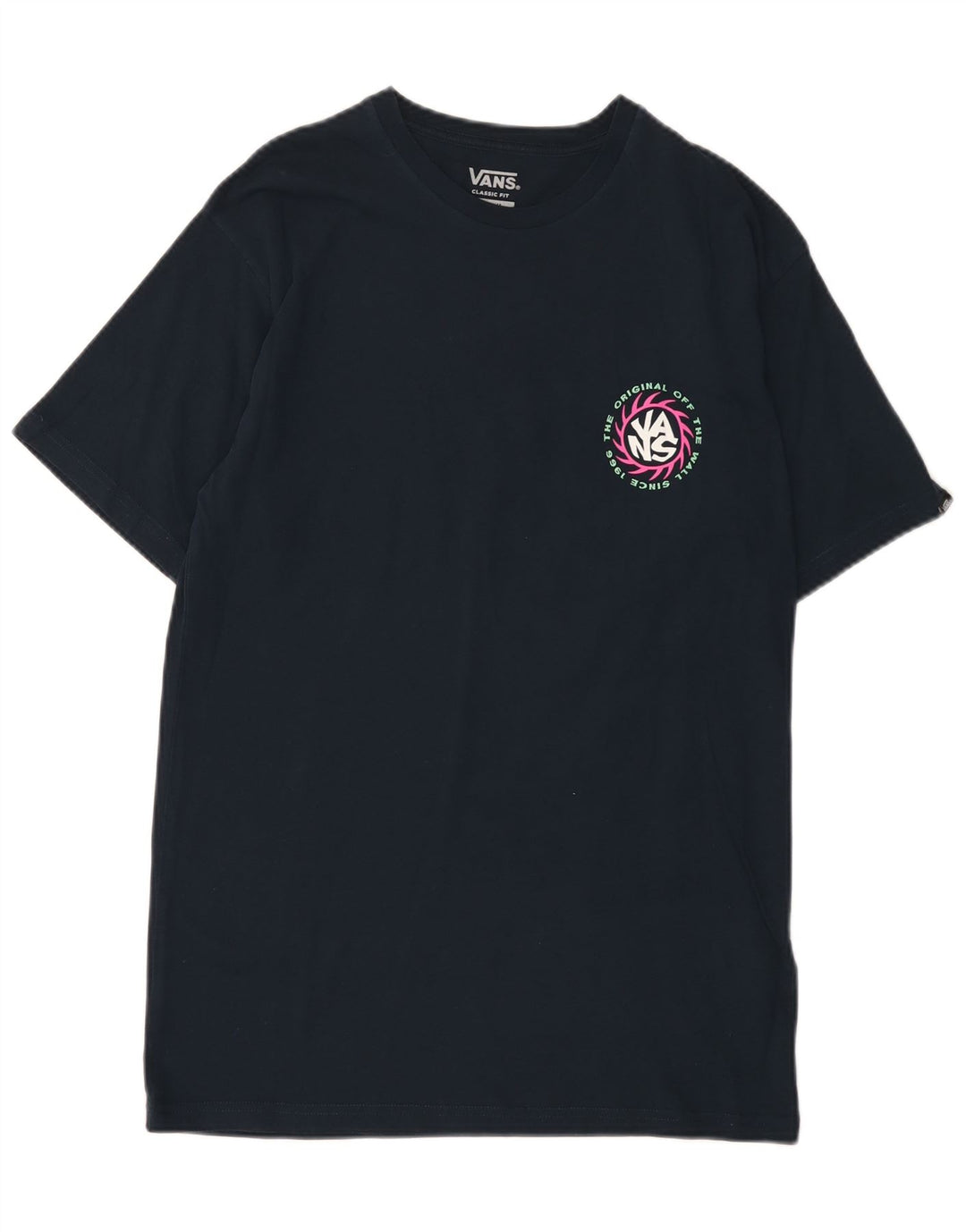 Vans Homme Coupe Classique T-Shirt Graphique Haut Bleu Marine Moyen Coton