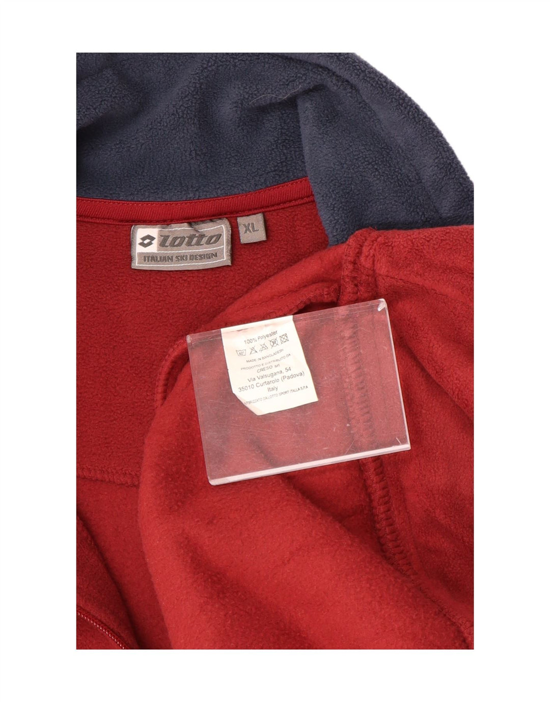 LOTTO Pull Polaire Col Zippé Homme XL Rouge Polyester