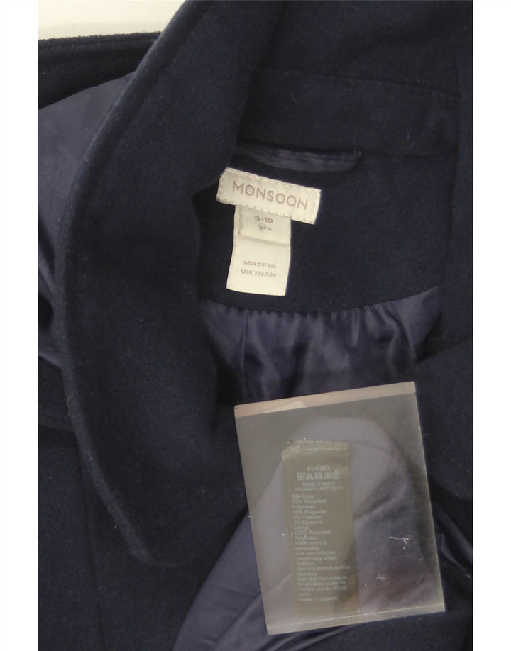 Monsoon Manteau Princesse à Capuche Fille 9-10 Ans Bleu Marine Polyester