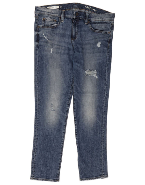 Gap Womens Girlfriend Jean Slim En Détresse W28 L26 Bleu Coton
