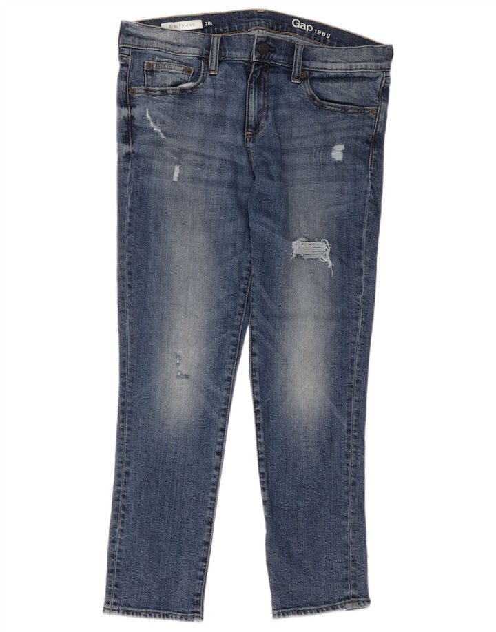 Gap Womens Girlfriend Jean Slim En Détresse W28 L26 Bleu Coton