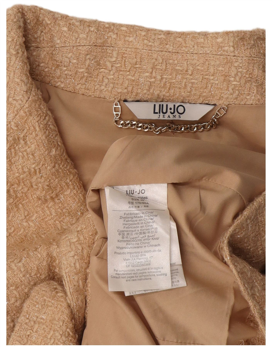 Liu Jo Veste Blazer Courte Femme IT 44 Acrylique Beige Moyen