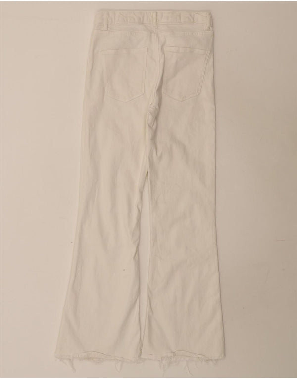 Zara Jean évasé taille haute pour femme EU 38 Small W28 L31 Blanc