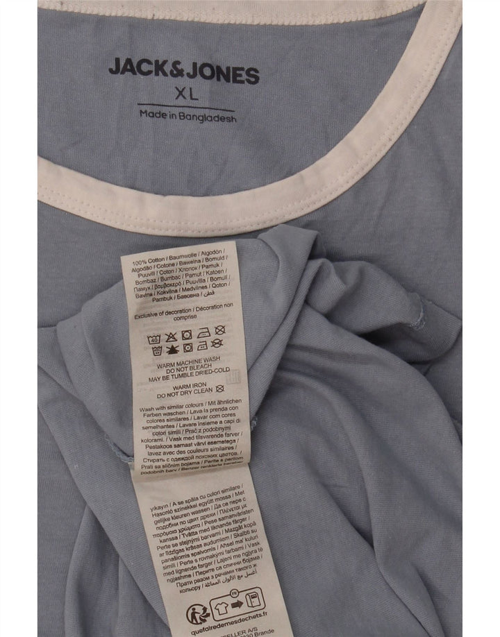 JACK & JONES T-Shirt Homme Top XL Bleu Coton