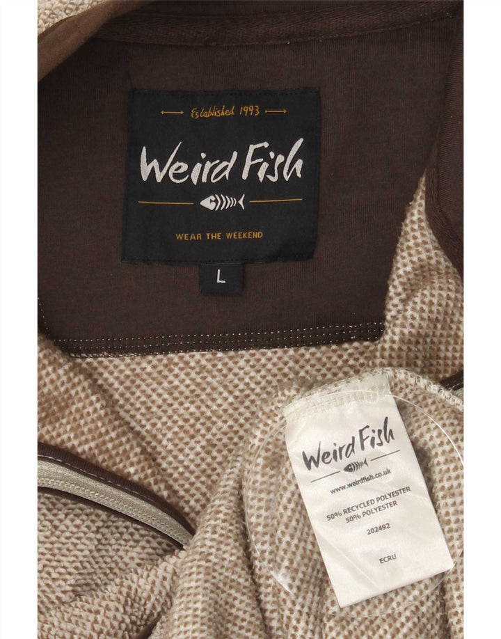Weird Fish Veste de survêtement pour homme en polyester moucheté marron Taille L