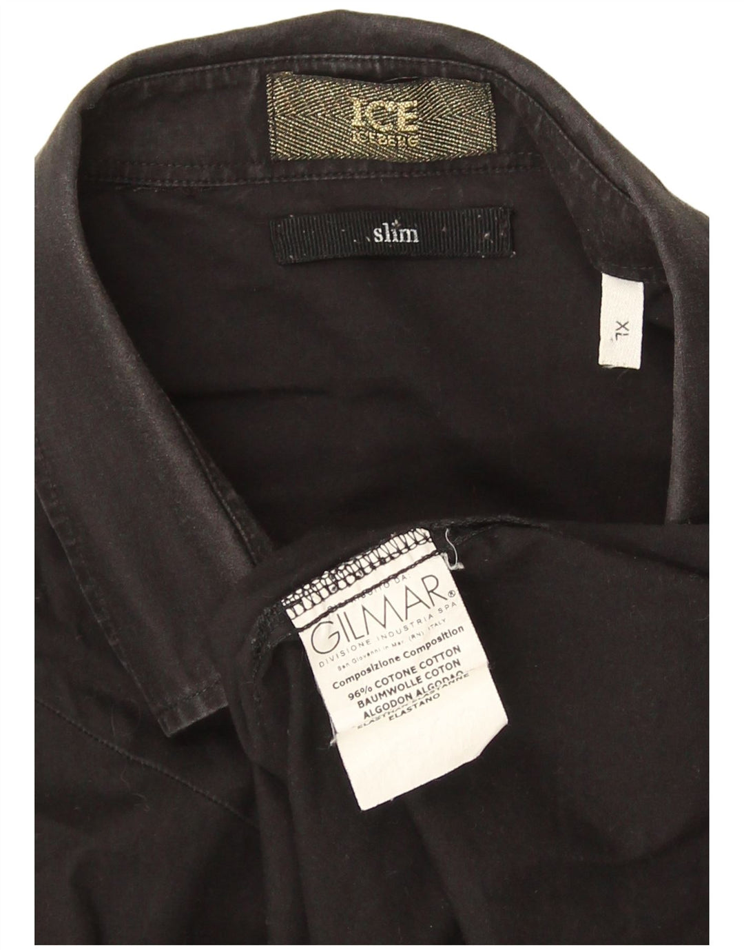 Iceberg Chemise Slim Fit Homme XL Coton Noir