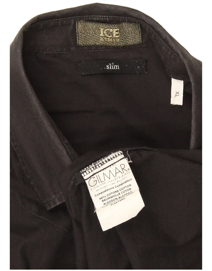 Iceberg Chemise Slim Fit Homme XL Coton Noir