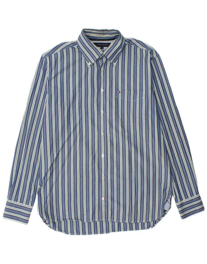 Tommy Hilfiger Chemise Homme Bleu Moyen Rayé Coton