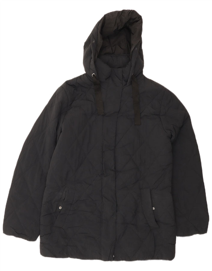 Marks & Spencer Veste matelassée surdimensionnée à capuche pour femme UK 8 Small Noir