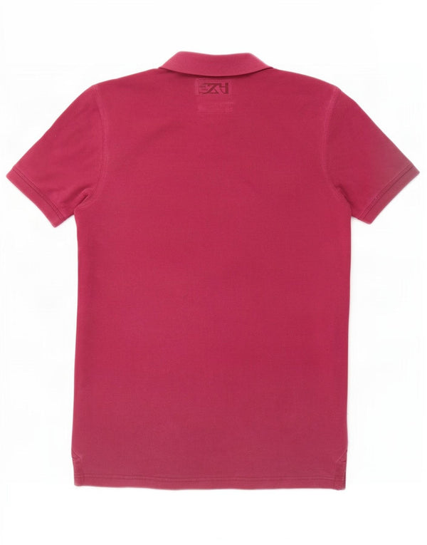 Crew Clothing Polo Homme Coton Bordeaux Moyen