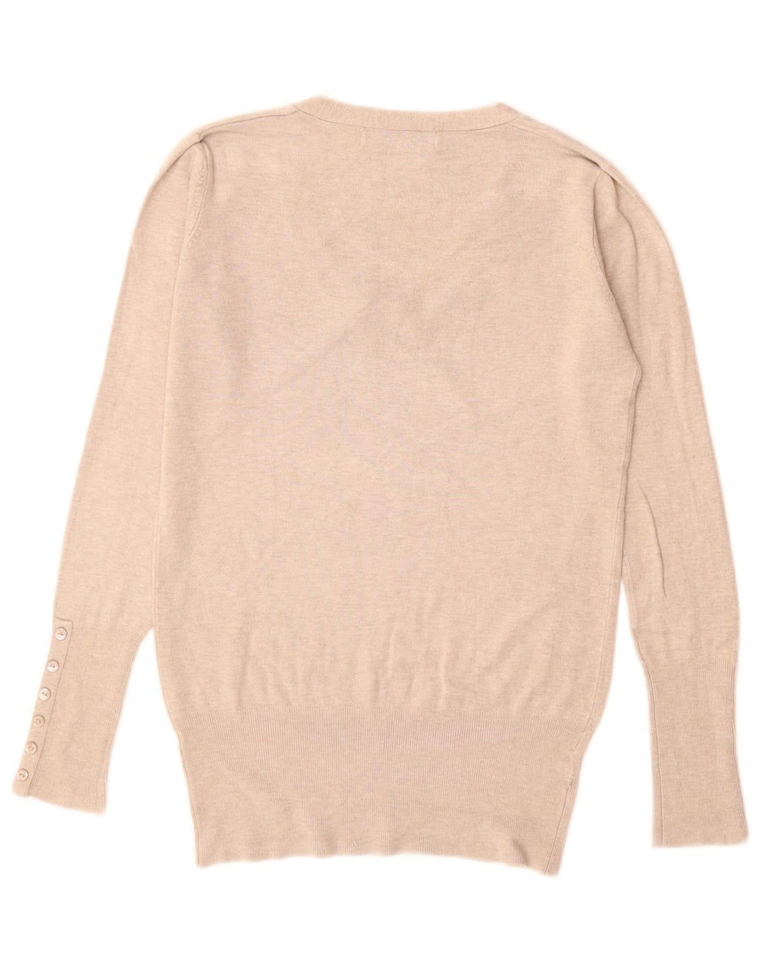 ZARA Pull col en V pour femme UK 12 Beige moyen