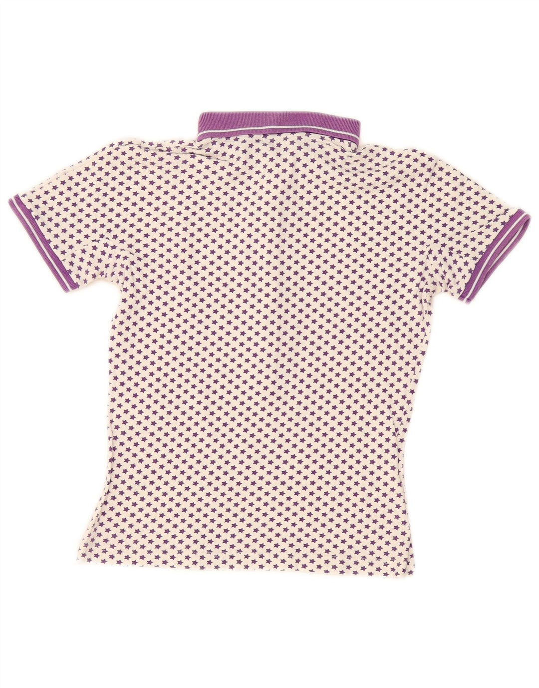 Fred Perry Polo Femme UK 12 Medium Blanc Spotted Coton