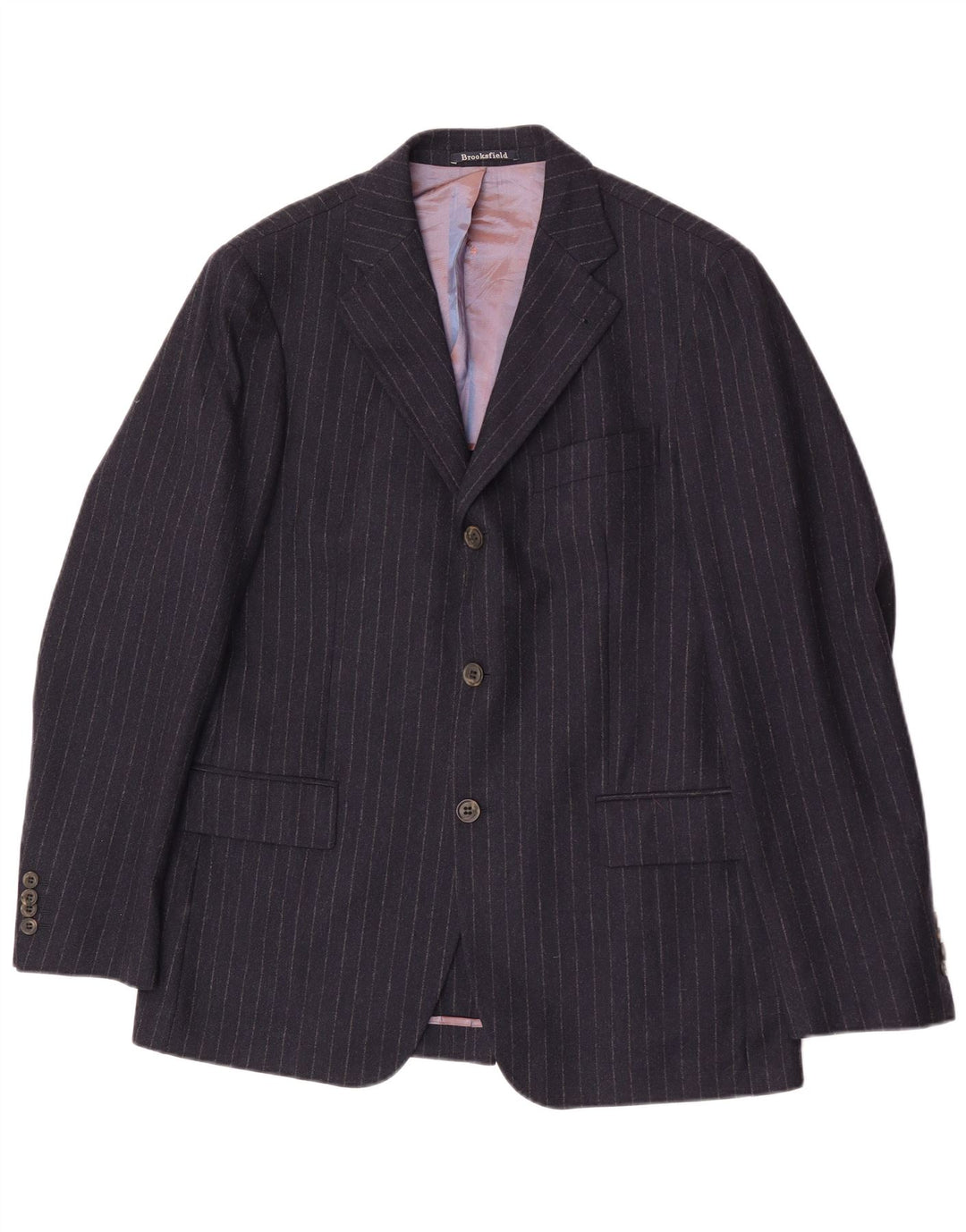 Brooksfield Veste blazer à 3 boutons pour homme IT 50 à fines rayures bleu marine