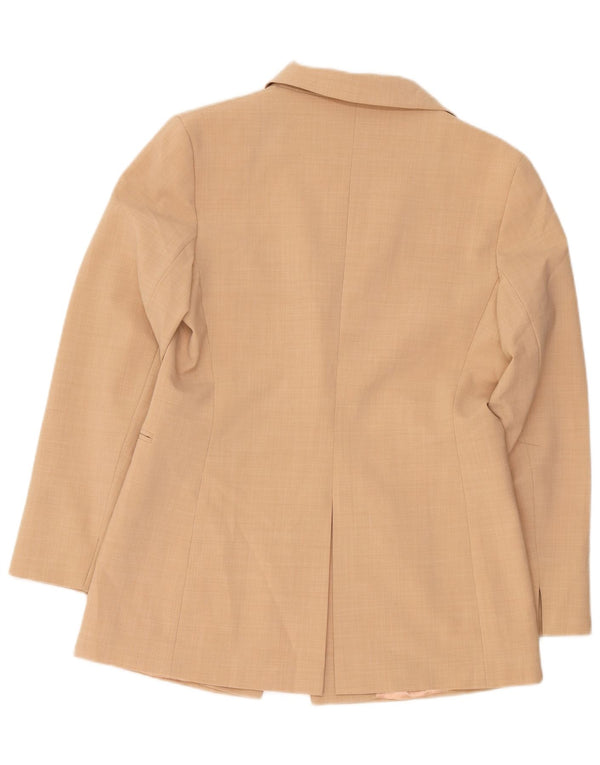 Oasis Veste Blazer 1 Bouton Femme UK 14 Beige Moyen Polyester