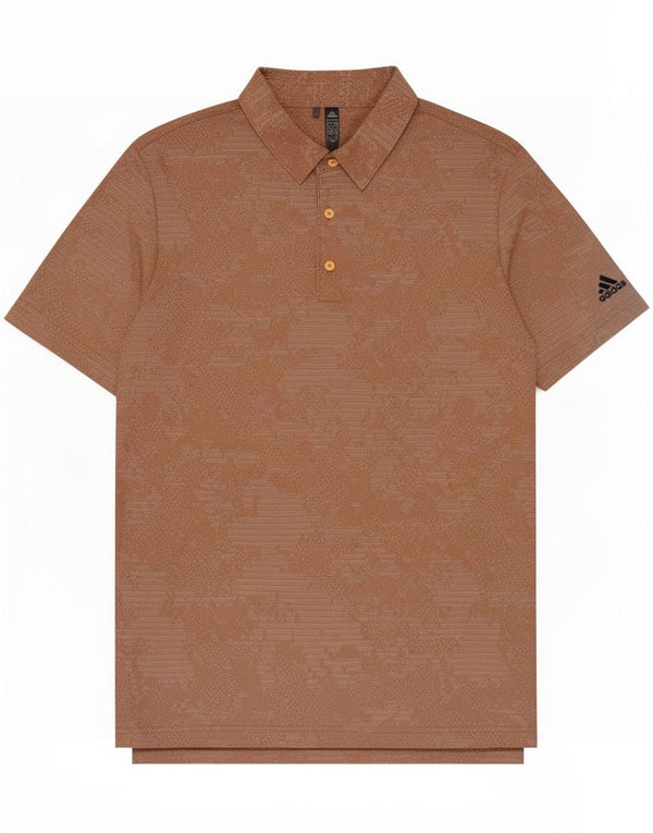 Adidas Polo Homme Grand Marron Géométrique Polyester