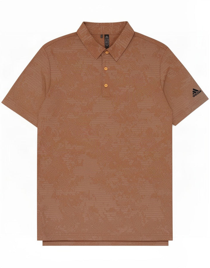 Adidas Polo Homme Grand Marron Géométrique Polyester