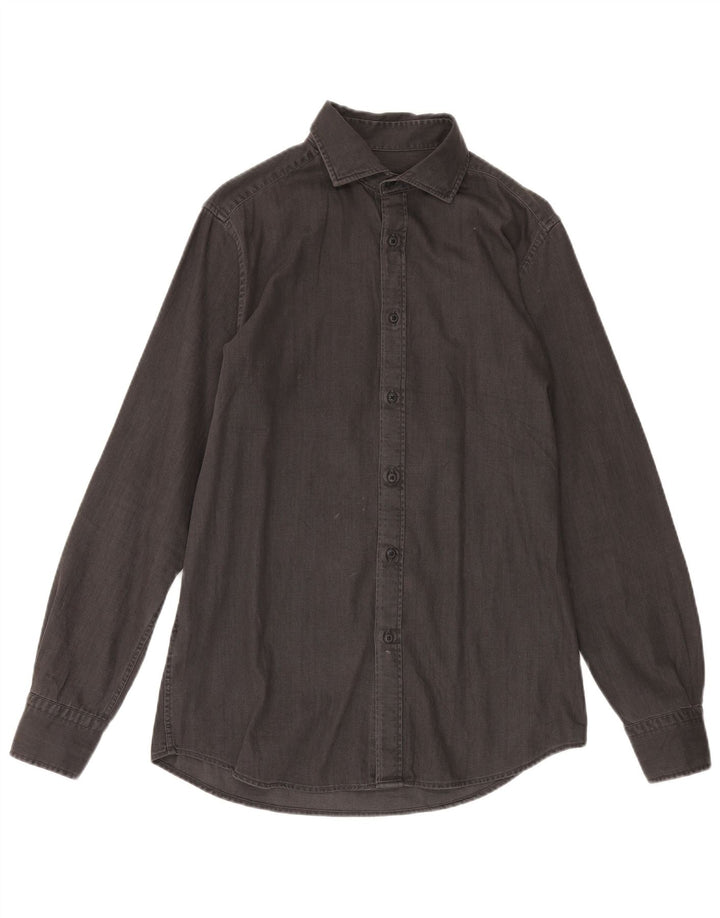 MASSIMO DUTTI Mens Shirt Medium Grey Cotton
