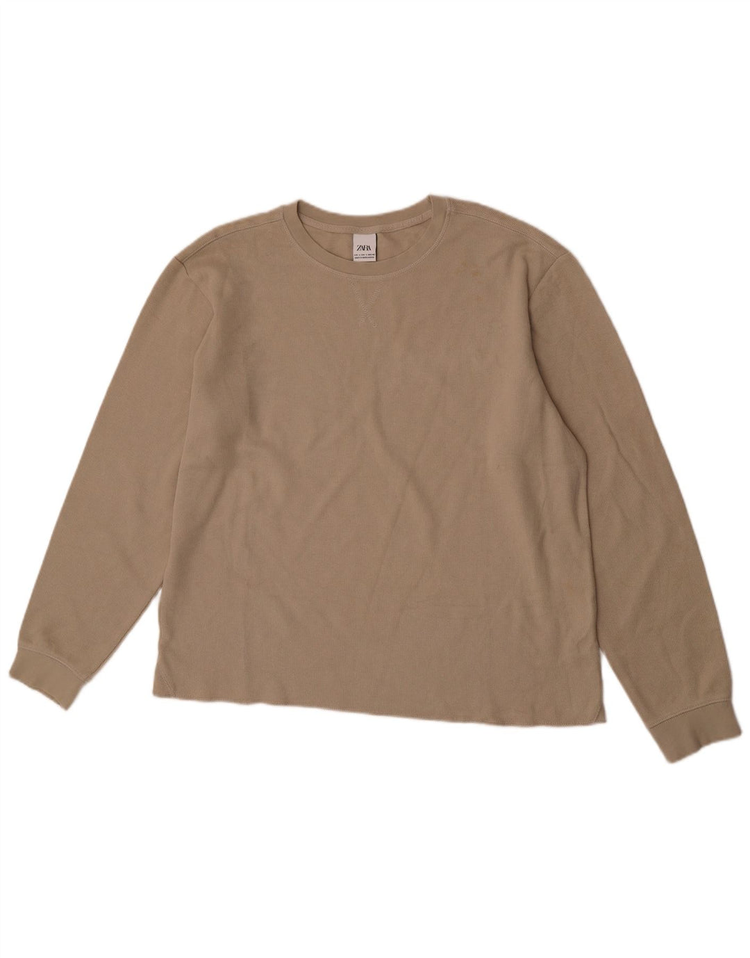 Zara Homme Top Manches Longues Grand Coton Beige