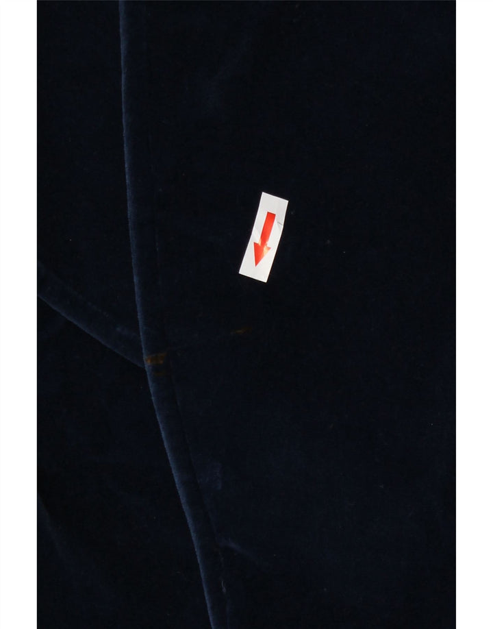 Veste Blazer Velours Femme Vintage UK 12 Bleu Marine Moyen