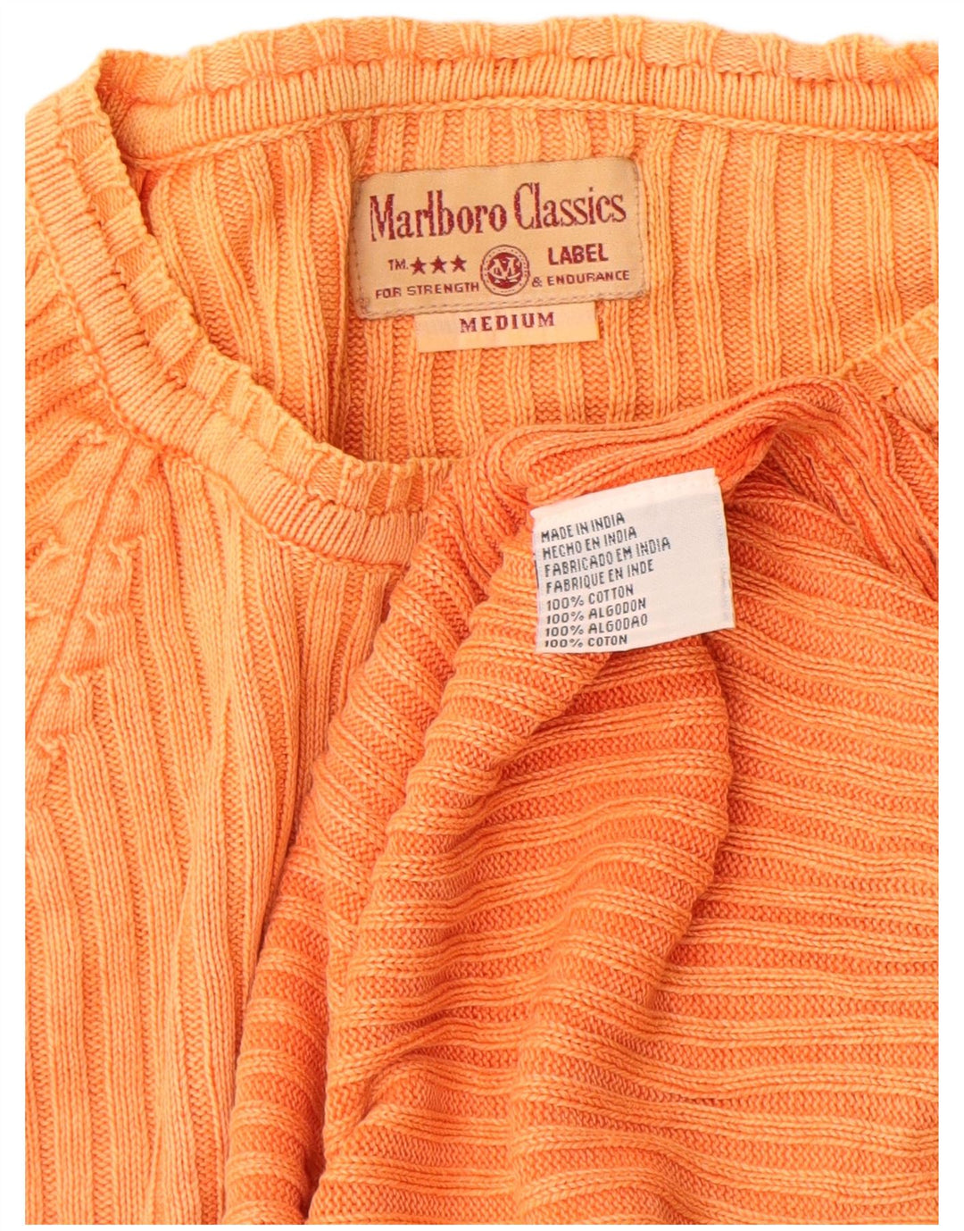 MARLBORO CLASSICS Pull col bateau pour femme UK 12 Orange moyen