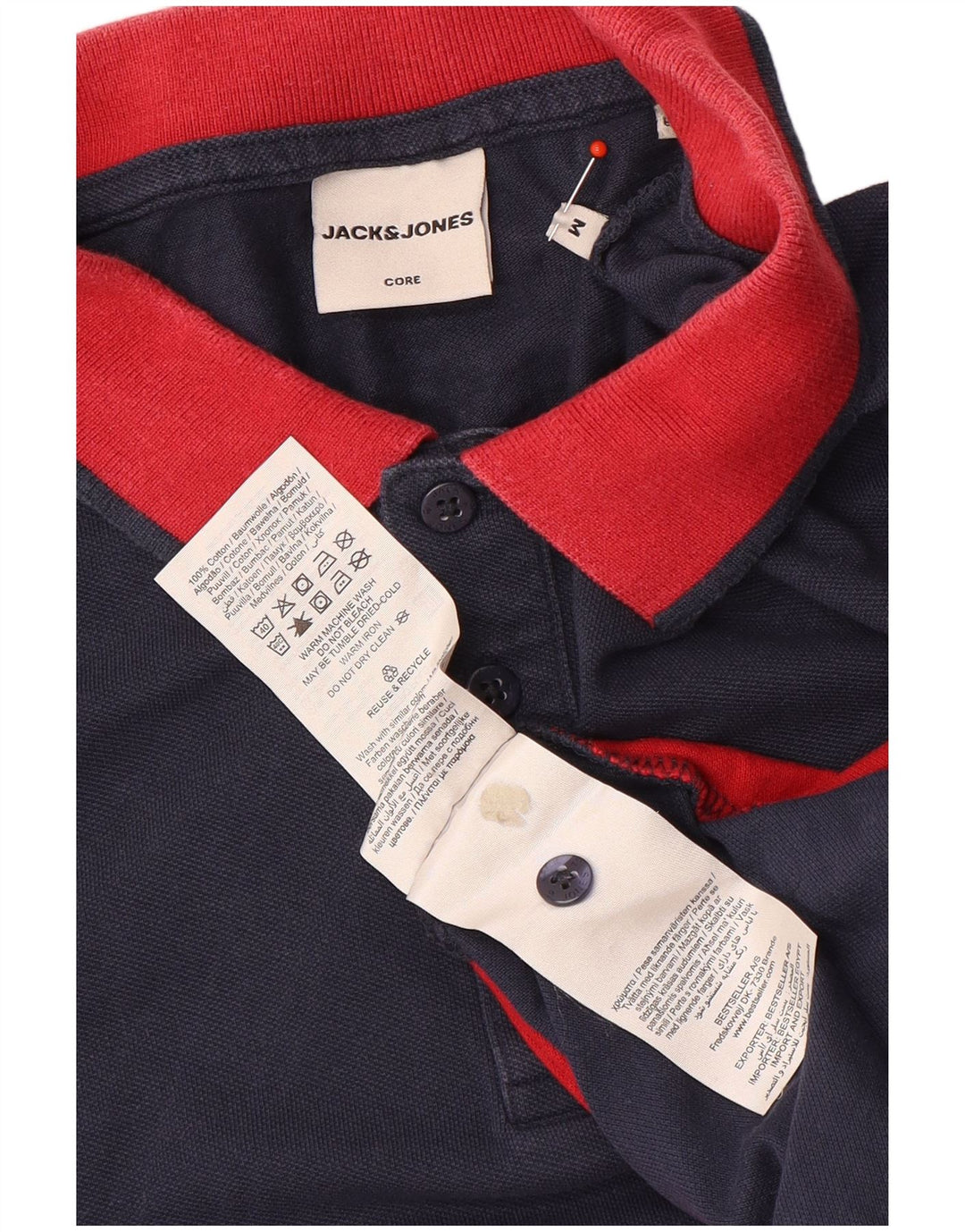 Jack & Jones Polo Homme Bleu Marine Moyen Colorblock Coton