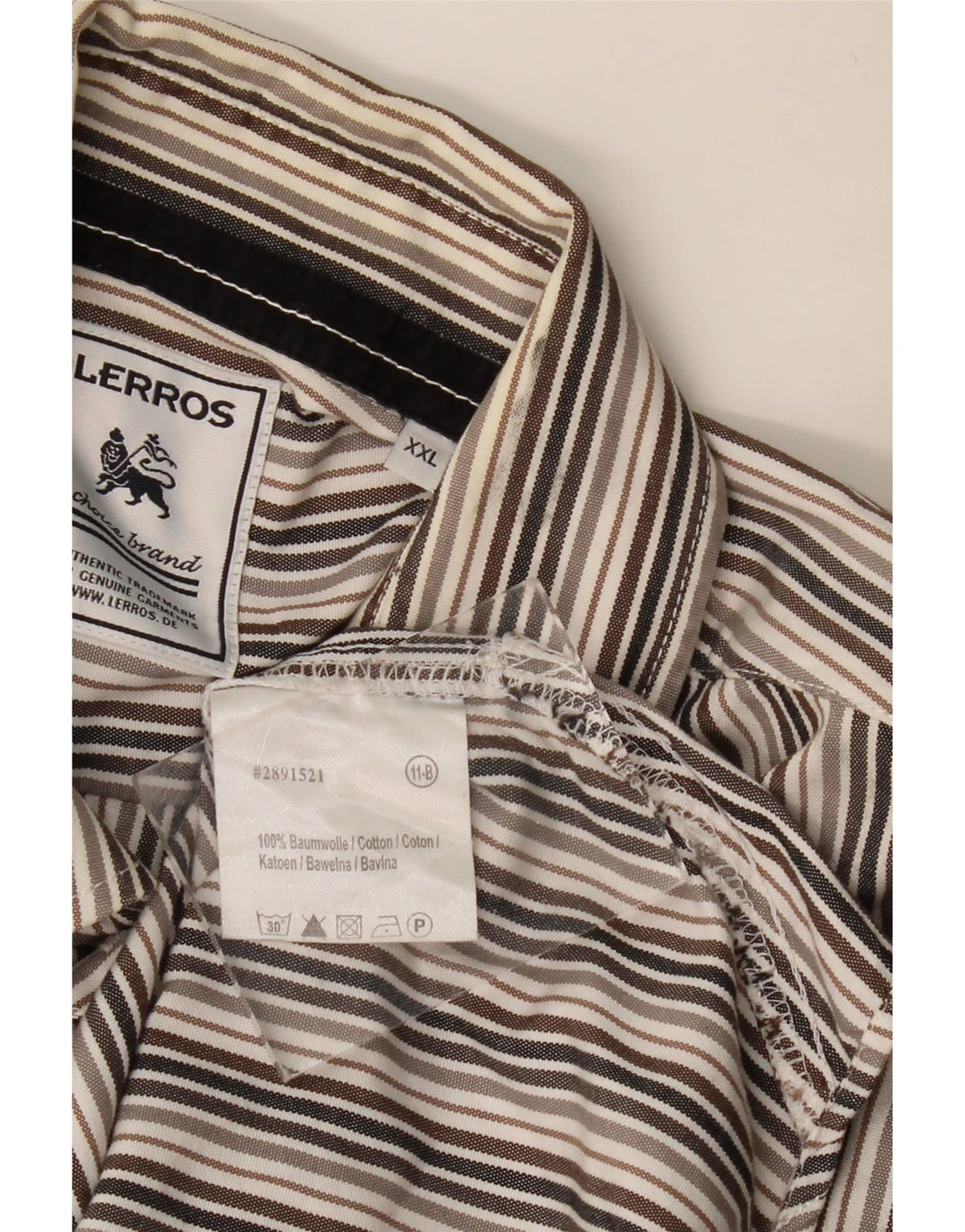 LERROS Chemise Homme 2XL Gris Rayé Coton