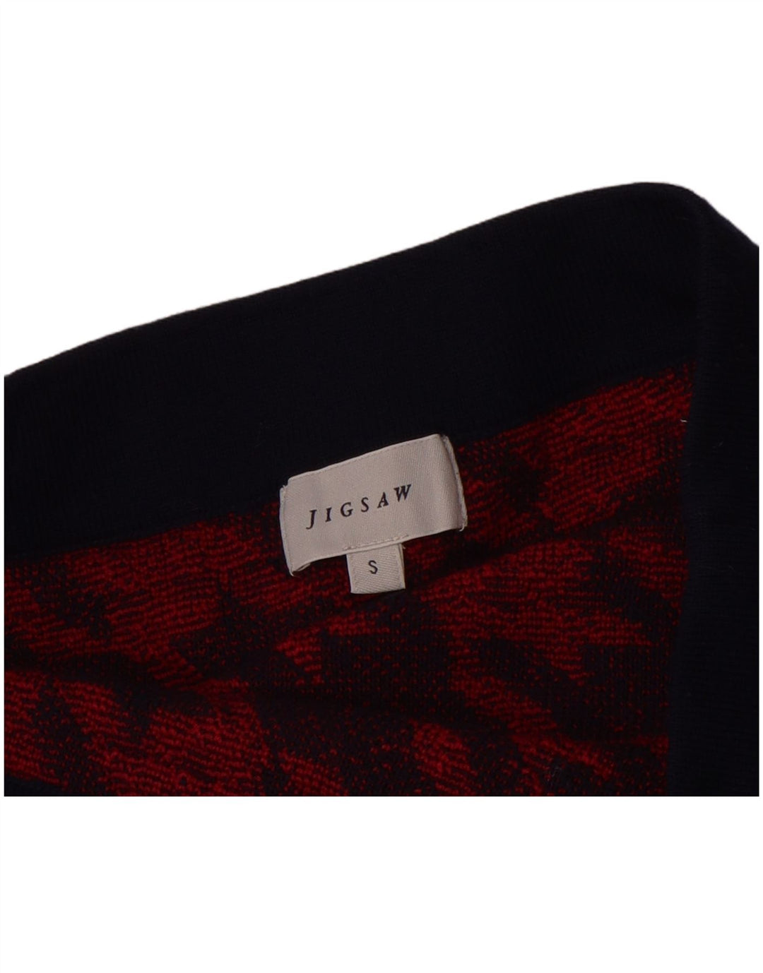 JIGSAW Womens Pencil Skirt Small W26 Red Houndstooth Wool