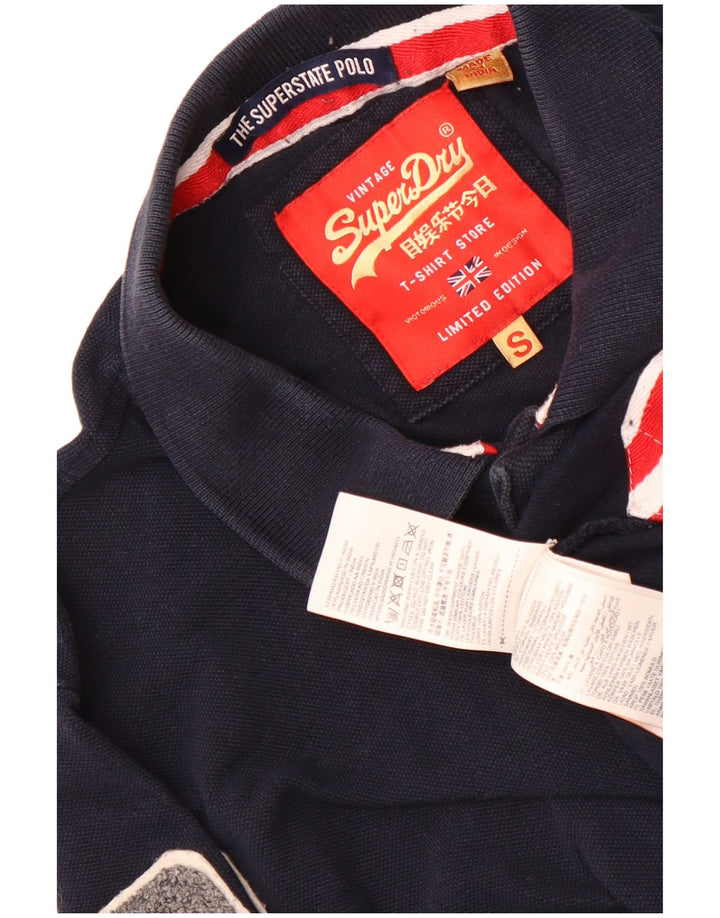 Superdry Polo Graphique Homme Petit Bleu Marine Coton