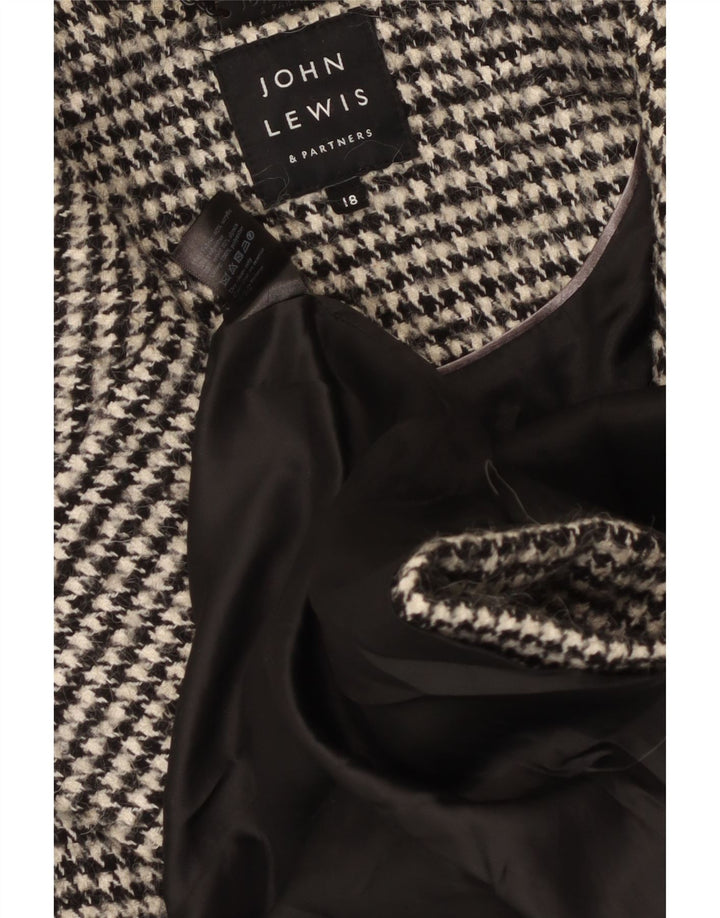 John Lewis Manteau double boutonnage surdimensionné pour femme UK 18 XL Pied-de-poule noir