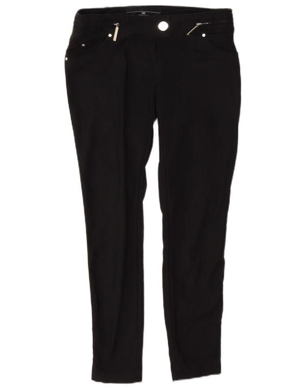 Elisabetta Franchi Pantalon décontracté skinny pour femme IT 38 XS W25 L25 Noir