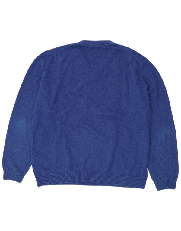Marlboro Classics Pull col V pour homme 3XL Bleu Laine