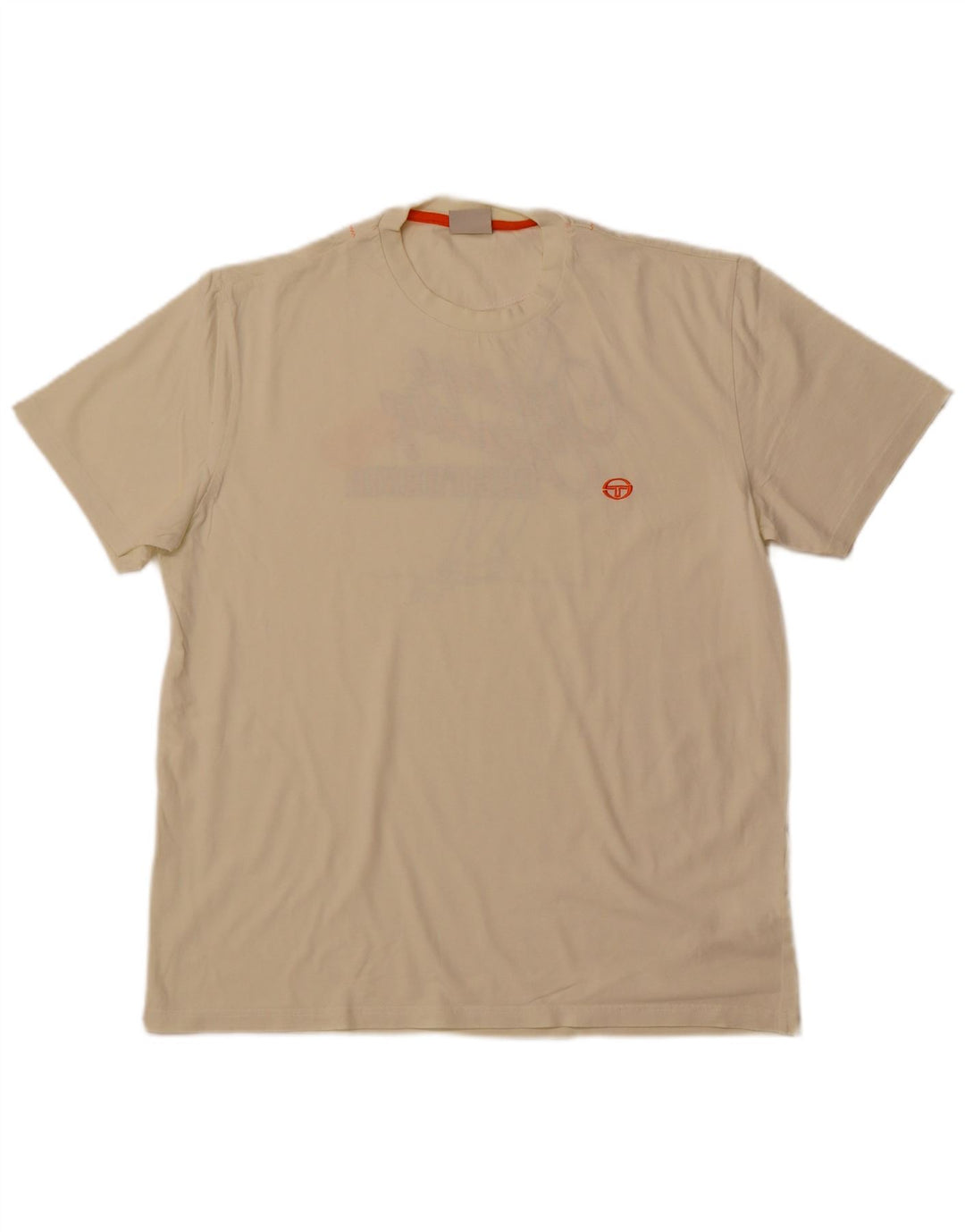 SERGIO TACCHINI T-Shirt Graphique Homme Haut XL Blanc Cassé Coton