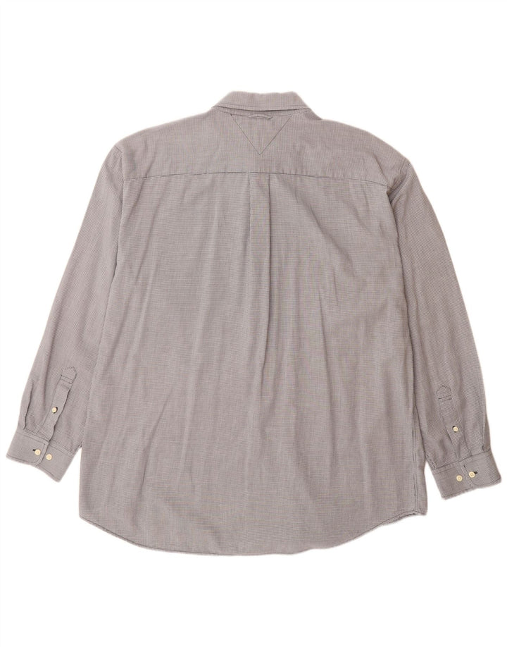 Tommy Hilfiger Chemise Homme XL Gris Pied-de-Poule Coton