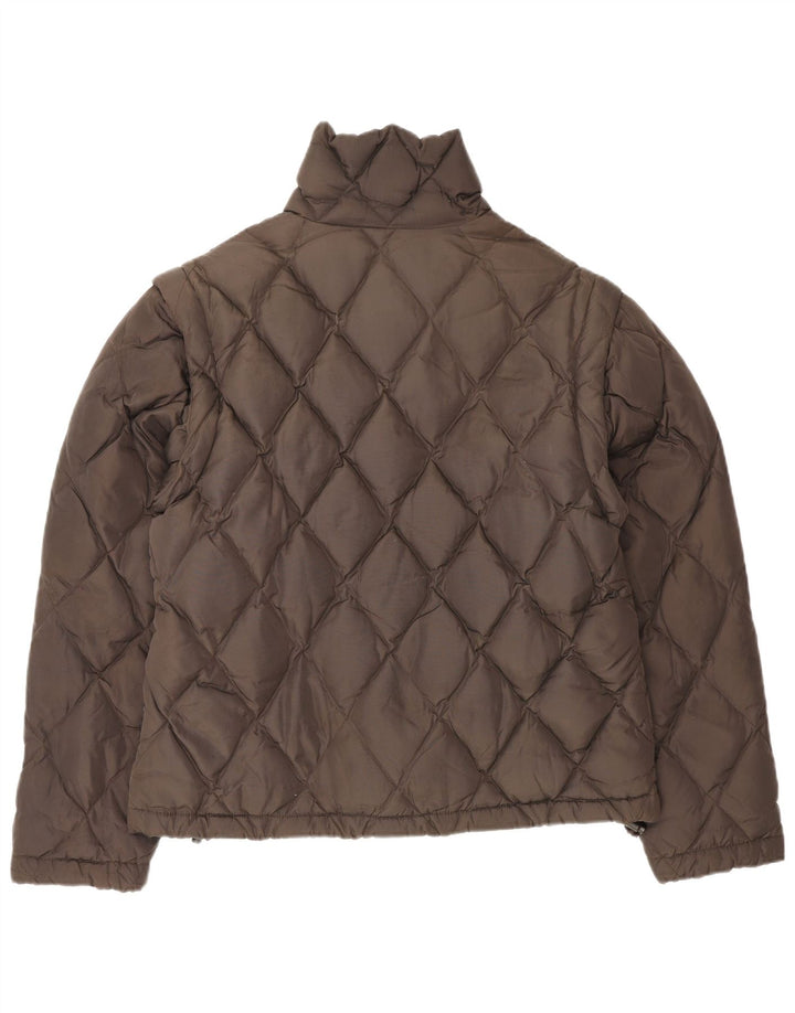 Armani Jeans Veste matelassée rembourrée pour femme UK 14 Large Marron Polyamide