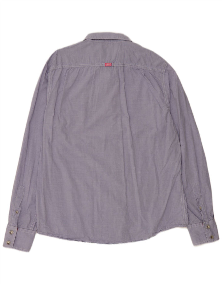 SUPERDRY Chemise Homme 2XL Coton Rayé Bleu